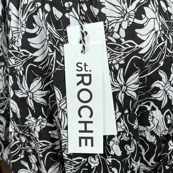 St. Roche Selma Women’s Organic Cotton Black & White 3-Tier Boho Maxi Skirt S… - Picture 14 of 16